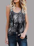 Loose Sleeveless Printed Crew Neck Top Shopvhs.com