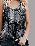 Loose Sleeveless Printed Crew Neck Top Shopvhs.com