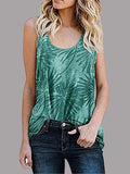 Loose Sleeveless Printed Crew Neck Top Shopvhs.com