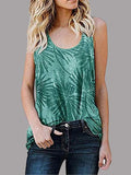 Loose Sleeveless Printed Crew Neck Top Shopvhs.com