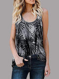 Loose Sleeveless Printed Crew Neck Top Shopvhs.com