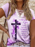 Loose Street Print V-neck Short-sleeved T-shirt Shopvhs.com