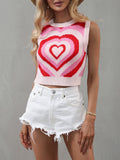 Loose Striped Heart-Shaped Knitted Vest Shopvhs.com