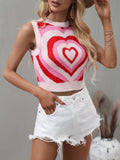 Loose Striped Heart-Shaped Knitted Vest Shopvhs.com