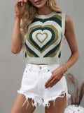 Loose Striped Heart-Shaped Knitted Vest Shopvhs.com