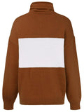 Loose Striped Turtleneck Knitted Sweater Shopvhs.com