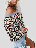 Loose Waffle Print V-Neck Long Sleeve T-Shirt Shopvhs.com