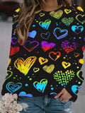 Love Print Round Neck Long Sleeve T-Shirt Shopvhs.com