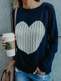 Love Round Neck Long Sleeve Sweater Shopvhs.com