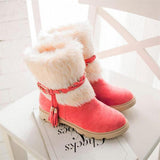 Low Heel Round Toe Snow Boots Shopvhs.com