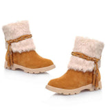 Low Heel Round Toe Snow Boots Shopvhs.com