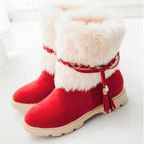 Low Heel Round Toe Snow Boots Shopvhs.com