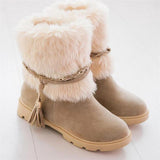 Low Heel Round Toe Snow Boots Shopvhs.com