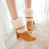 Low Heel Round Toe Snow Boots Shopvhs.com