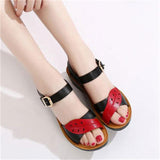 Low-Top Non-Slip Soft-Soled Leaf Pattern Buckle Sandals Shopvhs.com