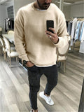 Minimalist Loose Casual O Neck Solid Color Sweater Shopvhs.com