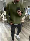 Minimalist Loose Casual O Neck Solid Color Sweater Shopvhs.com