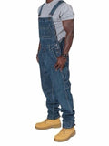 Multi-Pocket Washed Effect Loose Denim Jumpsuit Shopvhs.com