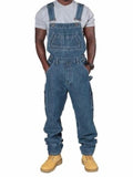 Multi-Pocket Washed Effect Loose Denim Jumpsuit Shopvhs.com