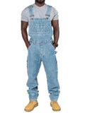 Multi-Pocket Washed Effect Loose Denim Jumpsuit Shopvhs.com