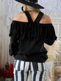 One Word Collar Off Shoulder Long Sleeve Blouse Shopvhs.com