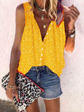 One-breasted Casual Loose Print Tank Top Shopvhs.com