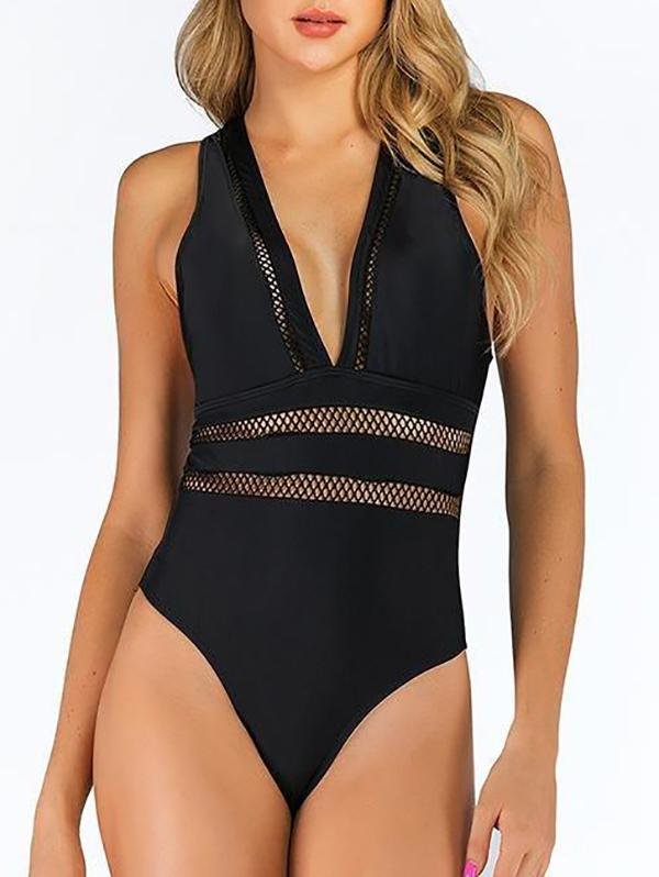 One-piece Swimsuit Mesh Hollow Swimsuit Shopvhs.com