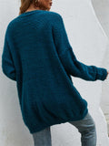 Open Front Knitted Solid Color Sweater Coat With Pockets Shopvhs.com