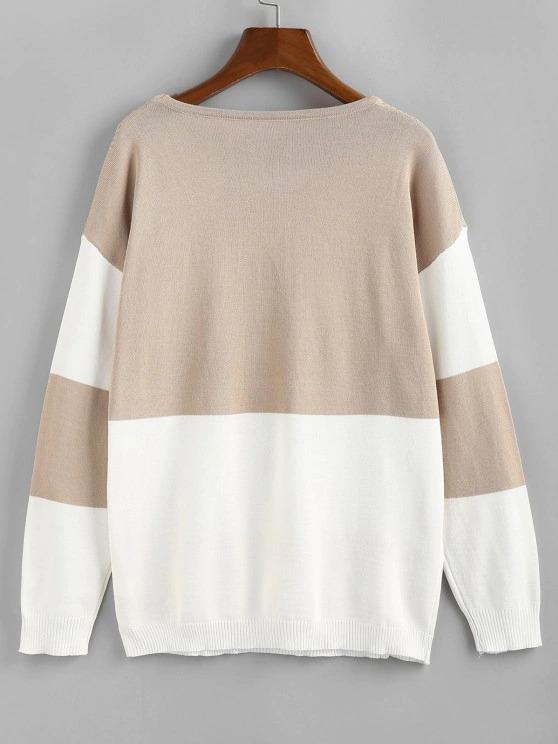 Openwork Colorblock Sweater Shopvhs.com