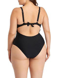 Oversized Mesh Hollow Plain One-piece Swimsuit Shopvhs.com