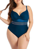 Oversized Mesh Hollow Plain One-piece Swimsuit Shopvhs.com