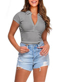 POLO Neck Short Sleeve T-Shirt Shopvhs.com