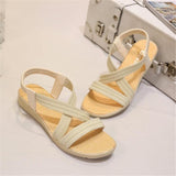 Peep Toe Solid Color Flat Sandals For Women Shopvhs.com