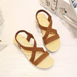 Peep Toe Solid Color Flat Sandals For Women Shopvhs.com