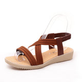 Peep Toe Solid Color Flat Sandals For Women Shopvhs.com