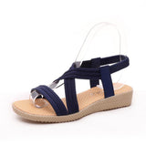 Peep Toe Solid Color Flat Sandals For Women Shopvhs.com