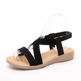 Peep Toe Solid Color Flat Sandals For Women Shopvhs.com