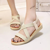 Peep Toe Solid Color Flat Sandals For Women Shopvhs.com