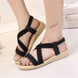 Peep Toe Solid Color Flat Sandals For Women Shopvhs.com