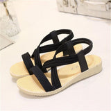 Peep Toe Solid Color Flat Sandals For Women Shopvhs.com