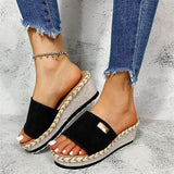 Peep Toe Wedge Heel Slippers Shopvhs.com