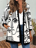 Personalized Print Cardigan Casual Coat Shopvhs.com