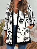 Personalized Print Cardigan Casual Coat Shopvhs.com