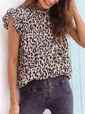 Petal Sleeve Leopard Print Tank Top Shopvhs.com