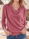 Pile Collar Solid Plush Long Sleeve T-Shirts Shopvhs.com