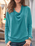 Pile Collar Solid Plush Long Sleeve T-Shirts Shopvhs.com