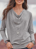 Pile Collar Solid Plush Long Sleeve T-Shirts Shopvhs.com