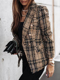 Plaid Notched Collar Button Slim Suit Jacket Shopvhs.com