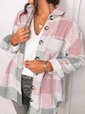 Plaid Pocket Button Long Sleeve Shirt Coat Shopvhs.com