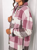 Plaid Pocket Button Long Sleeve Shirt Coat Shopvhs.com